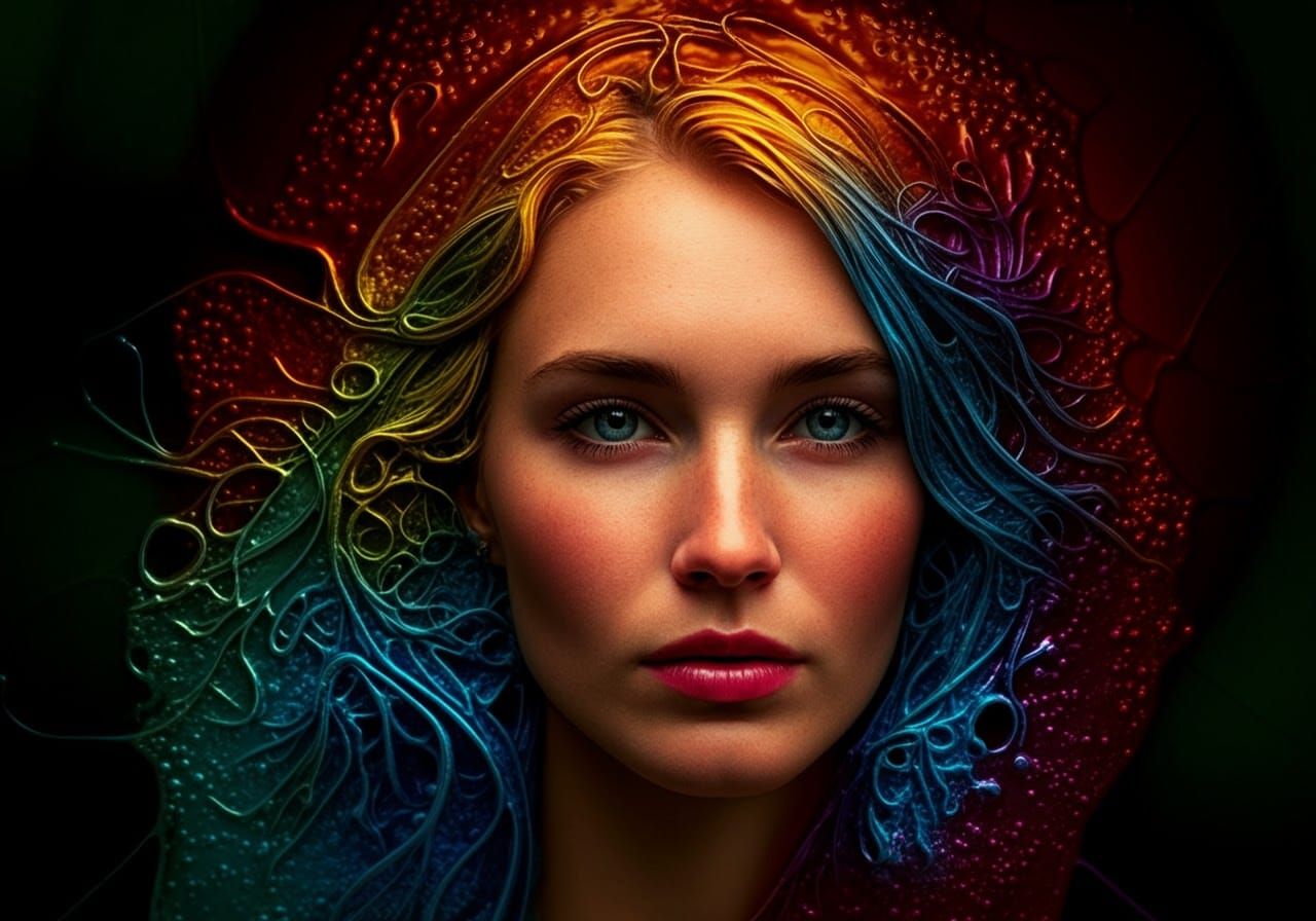 Dimensional Portrait Inspired by Glassprint Art