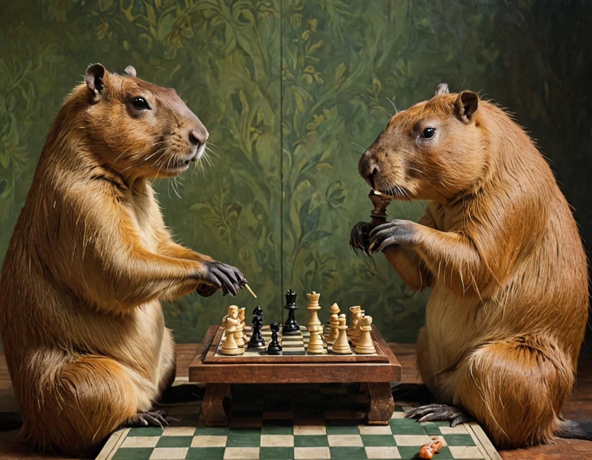 capybara playing chess