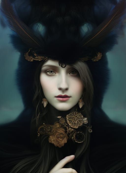 Goddess Portrait in Art Nouveau Style