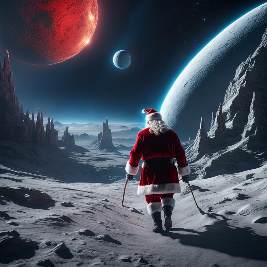 Santa Claus Moonwalk: Detailed Matte Painting