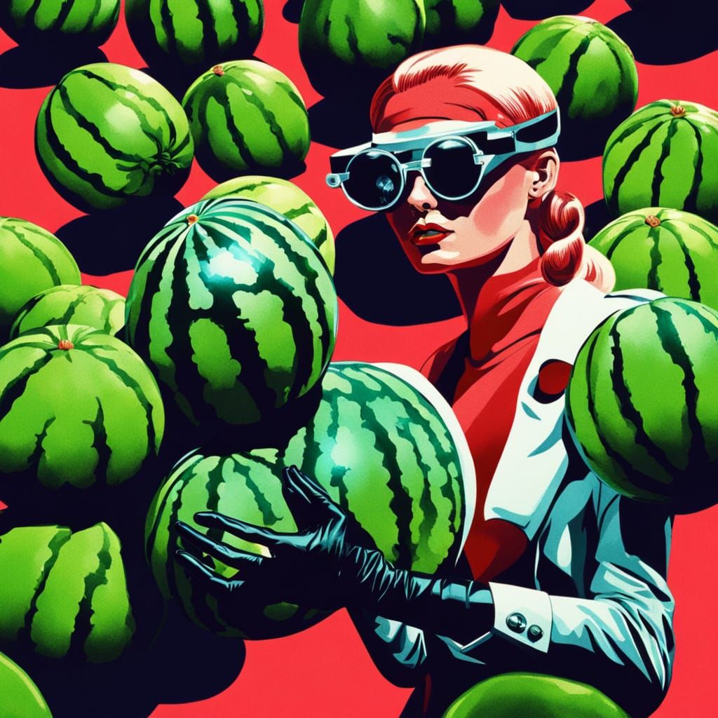 Retro-Futuristic Gardener in Film Noir Style