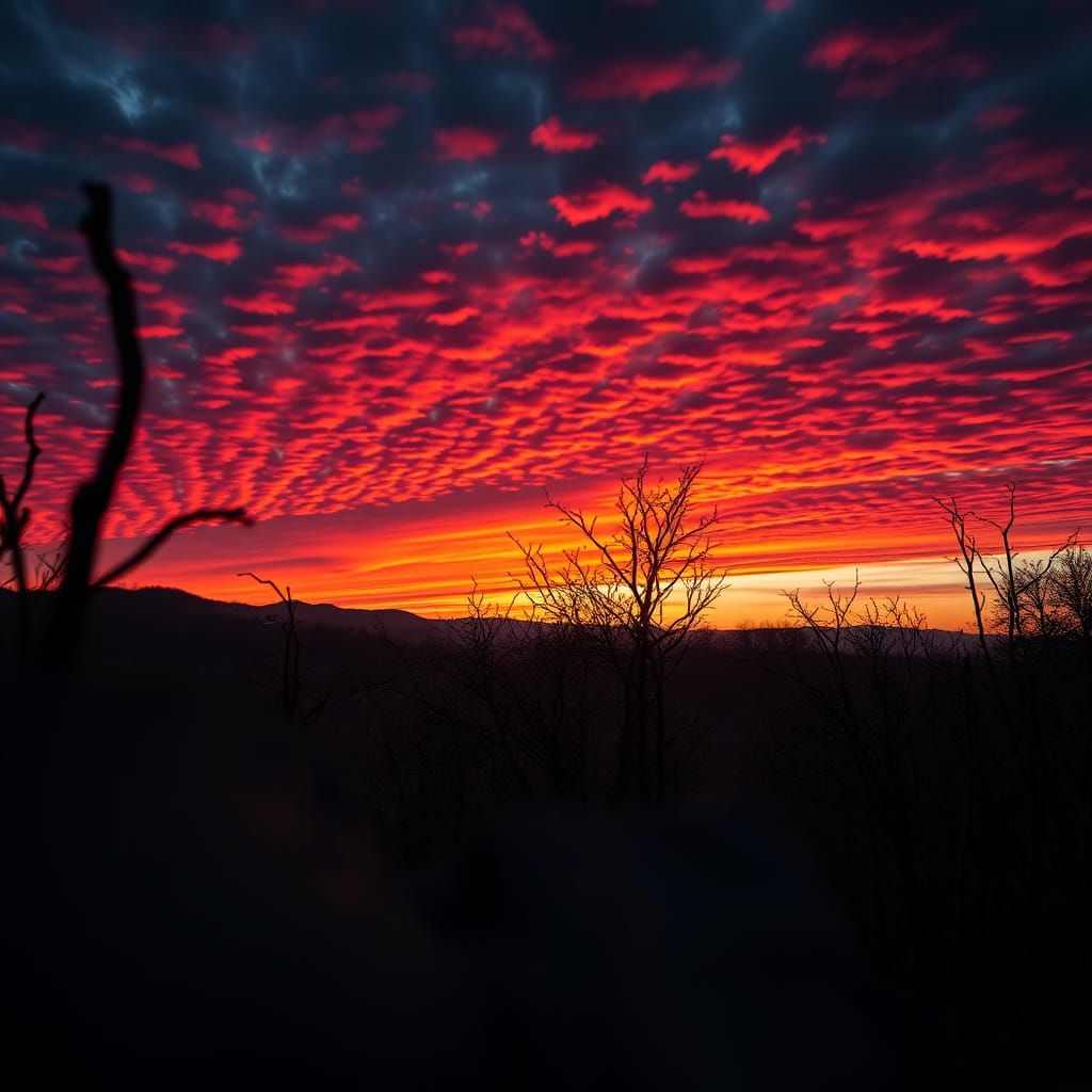 Moody Sunset in Digital Painting Style