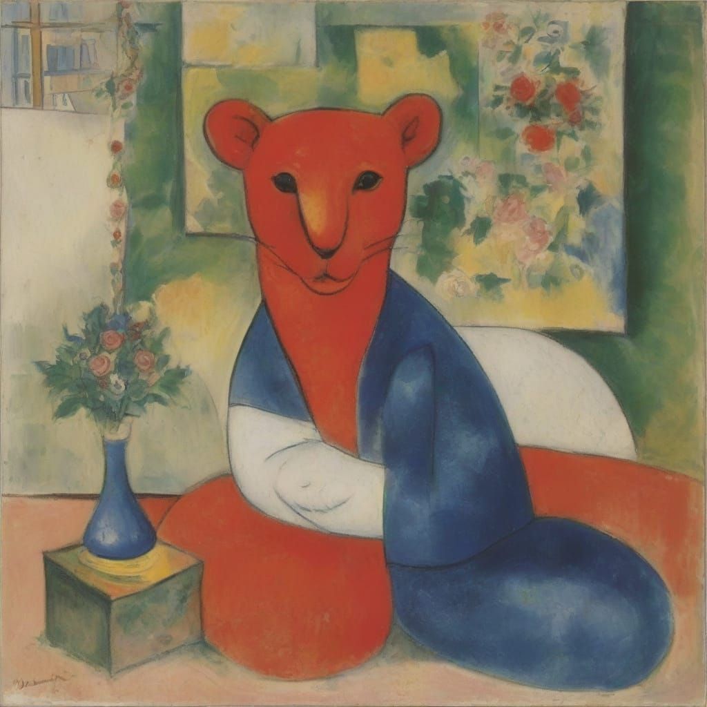 Smart Mouse Finds Inner Peace in Chagall Modigliani Style