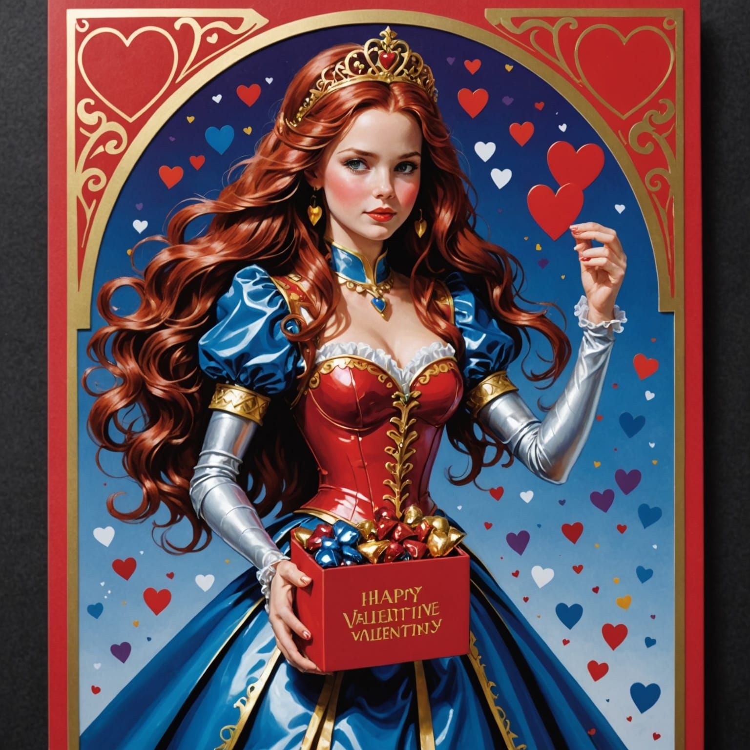 Princess Warrior Valentine in Cyberpunk Style