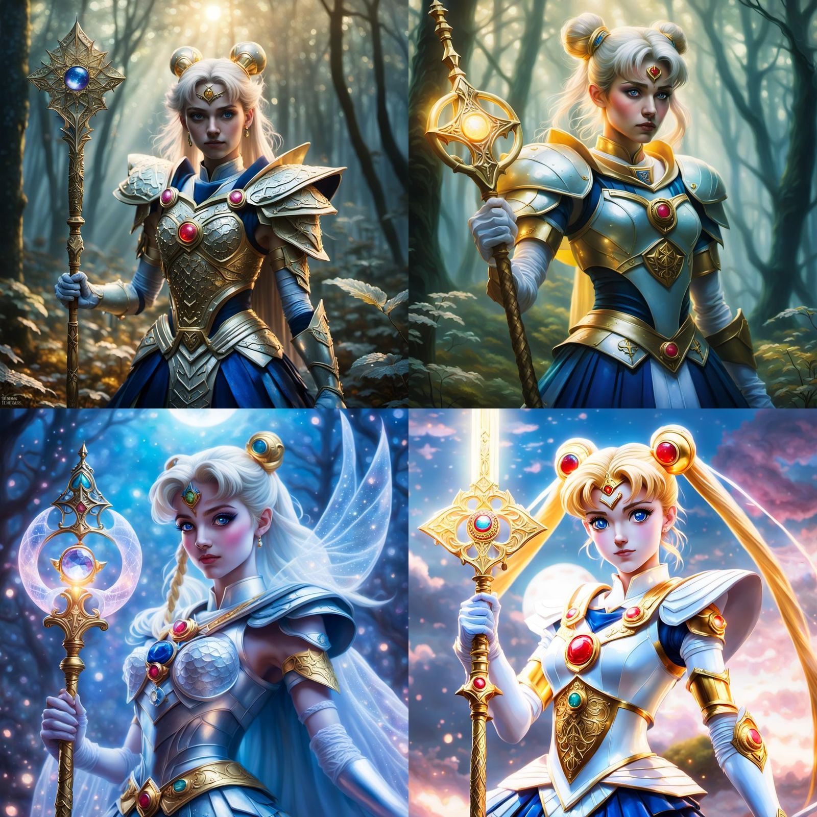 Sailor Moon as Armored Cleric with Mace