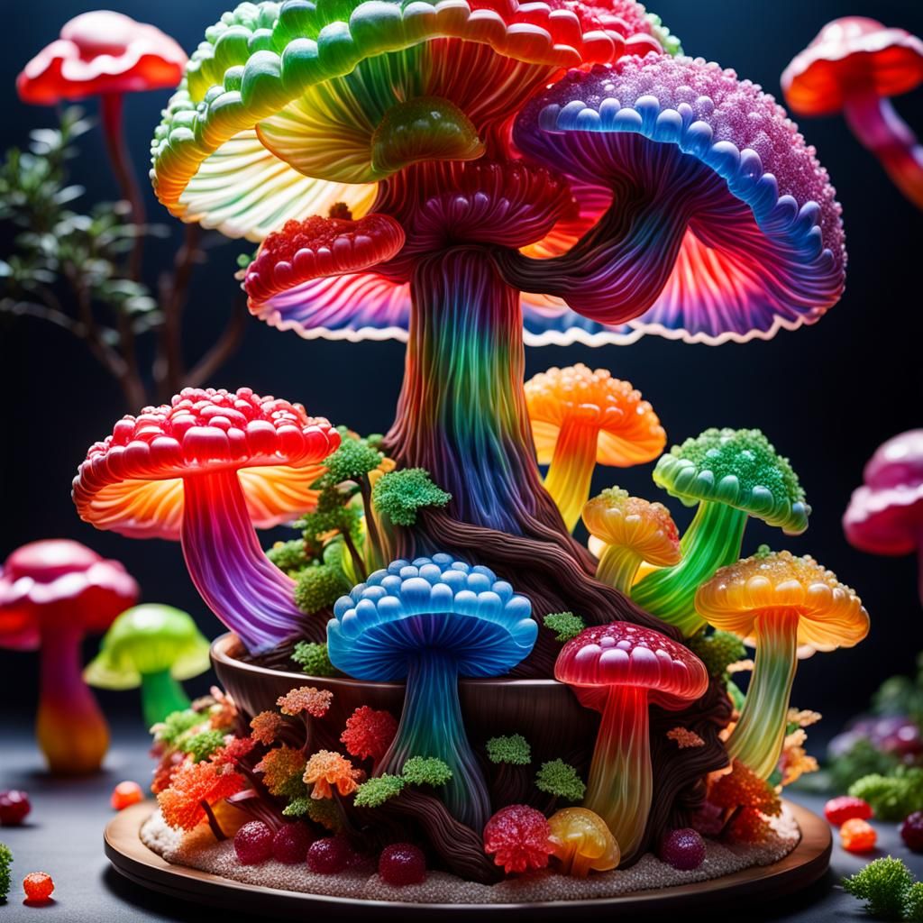 Jelly Art: jelly mushroom bonsai