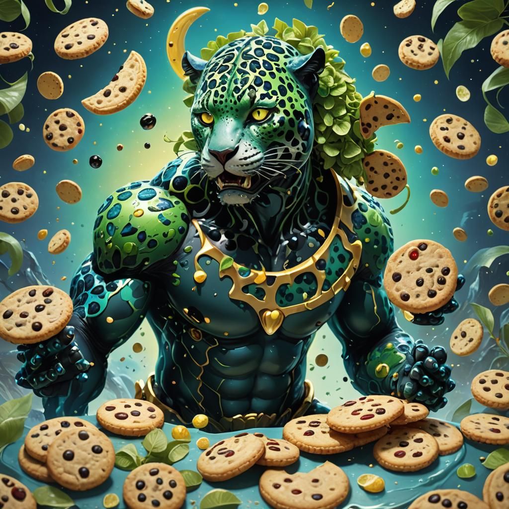 Half Moon Jaguar Man in Stylized 3D Anime Art