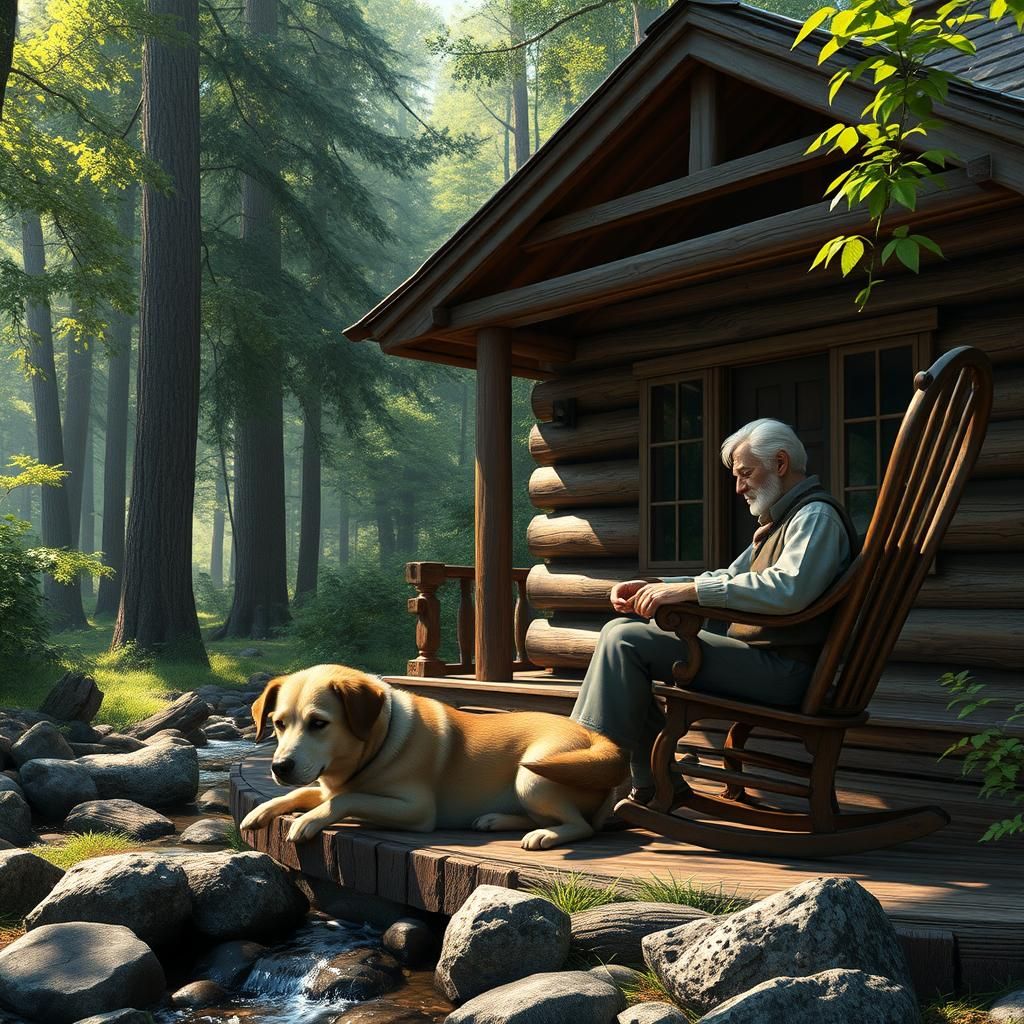 Cabin in Woods: Serene 3D Anime Art