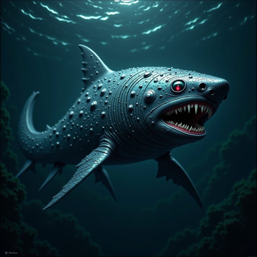 Neo-Futuristic Shark of the Deep