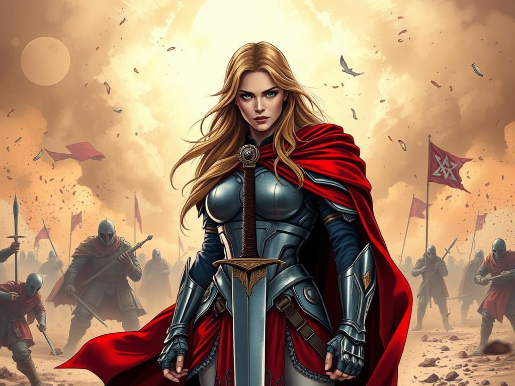 Warrior Woman Dominates Desert Battlefield in Superhero Comi...