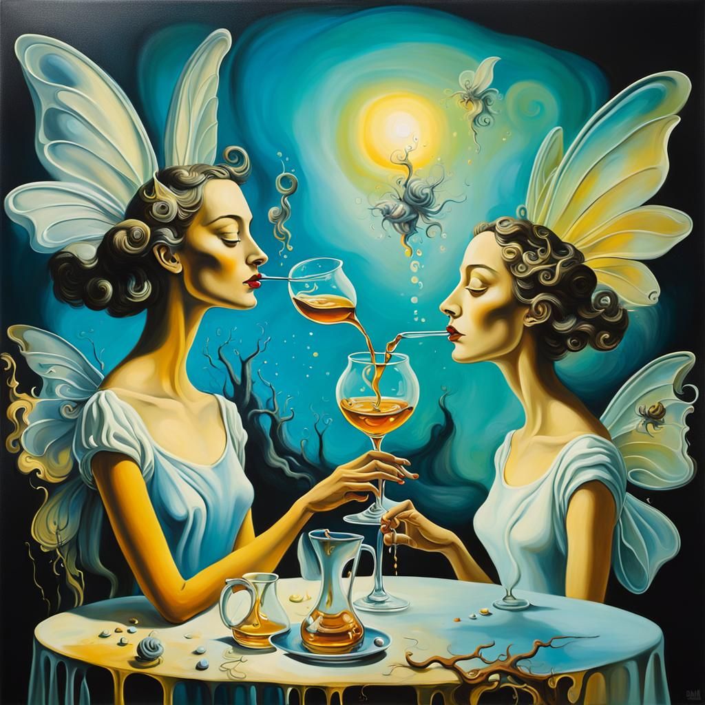 Fairies' Surreal Party with Magic Elixir