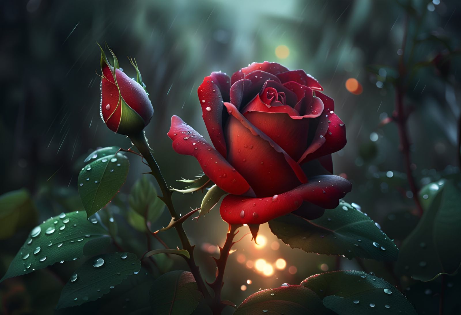 Vivid Red Rose Oil Painting in 8K