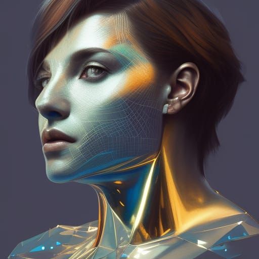 Crystalline Portrait in Hyperdetailed Style