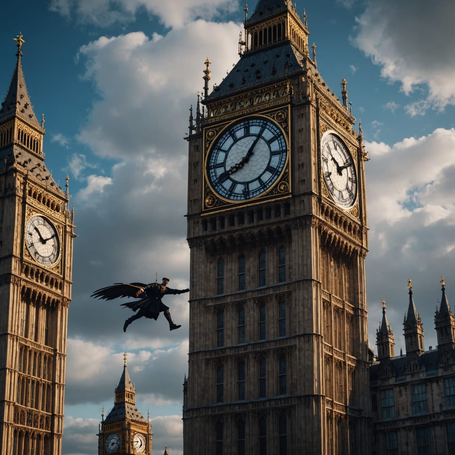 Big Ben Clock Strikes Twelve in London