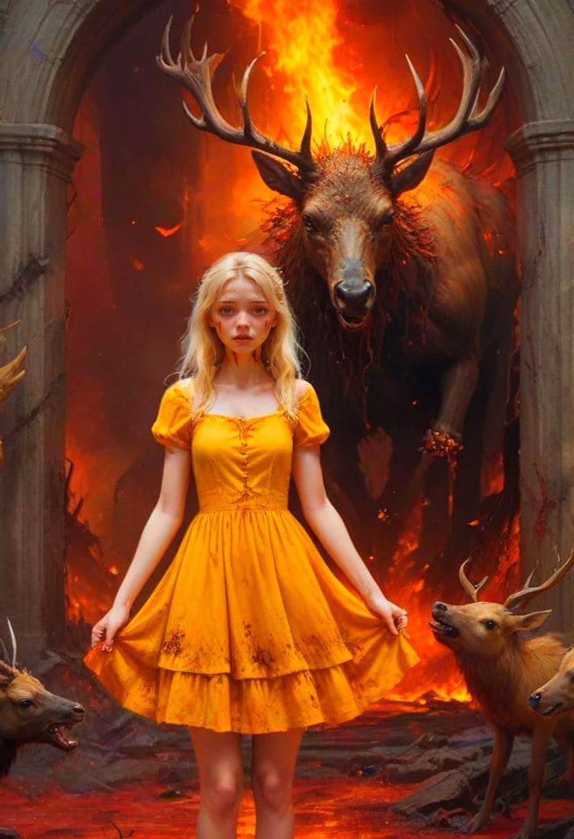 Gothic Anime Girl Stares into the Chamber of Souls