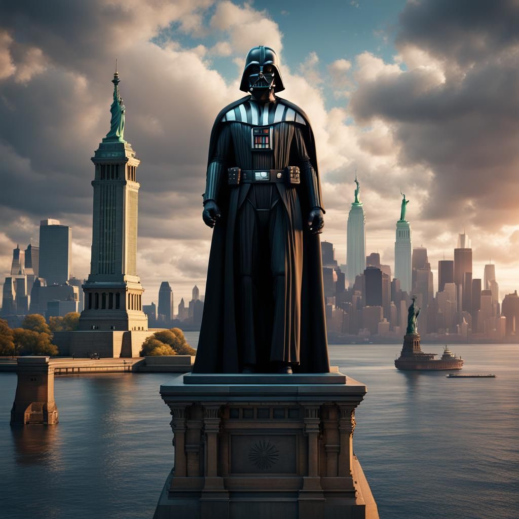 Darth Vader and Statue of Liberty: Detailed Matte Painting