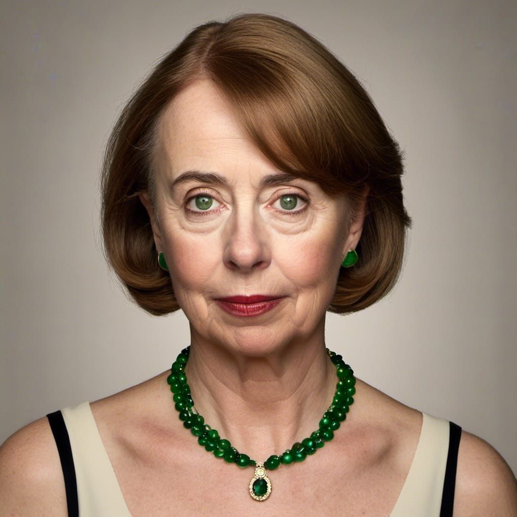 Elegant Portrait of Woman with Green Eyes