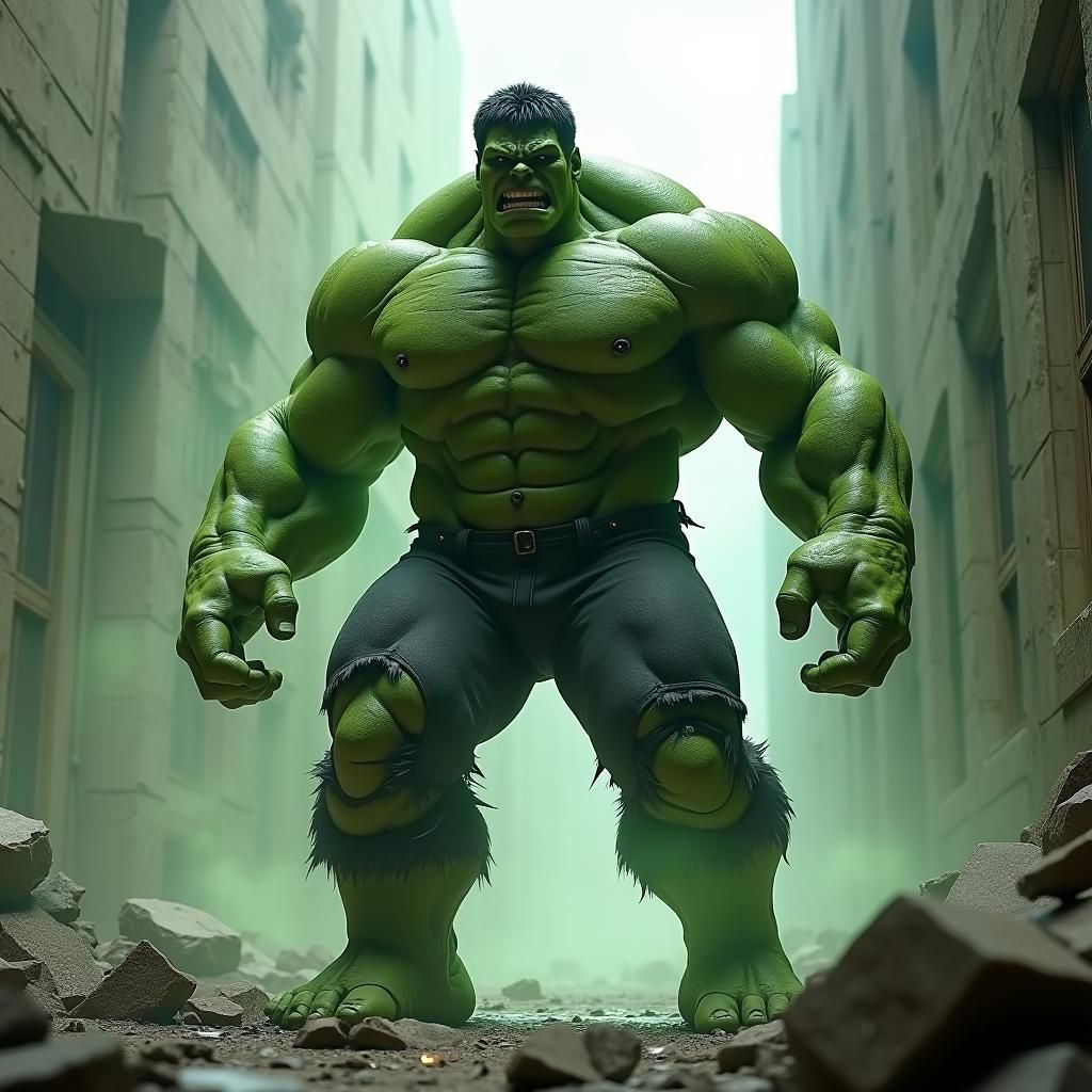 The Hulk in Cracked Graphene, Digital Art