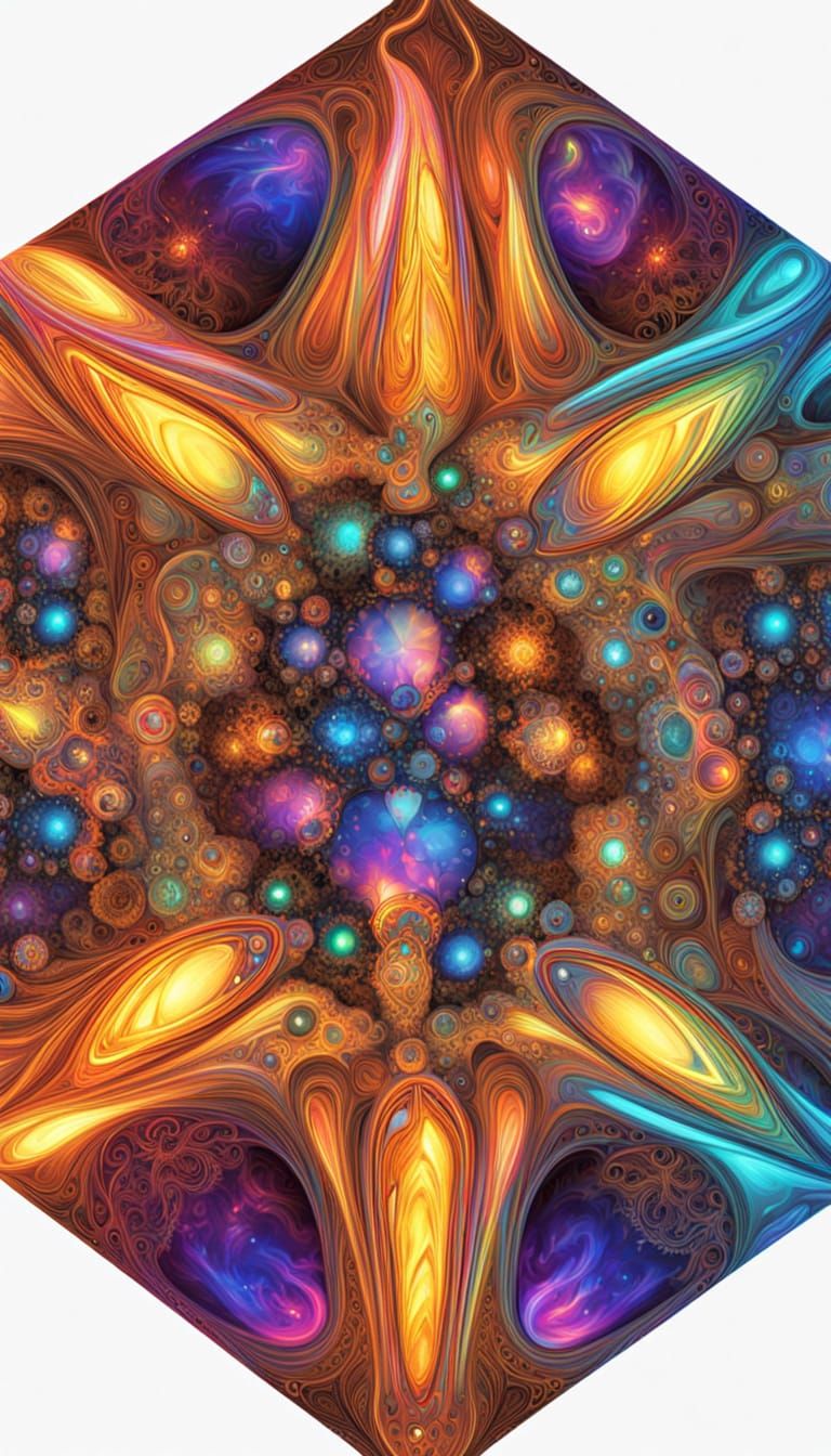 Fractal Lightning Through Glass Cube