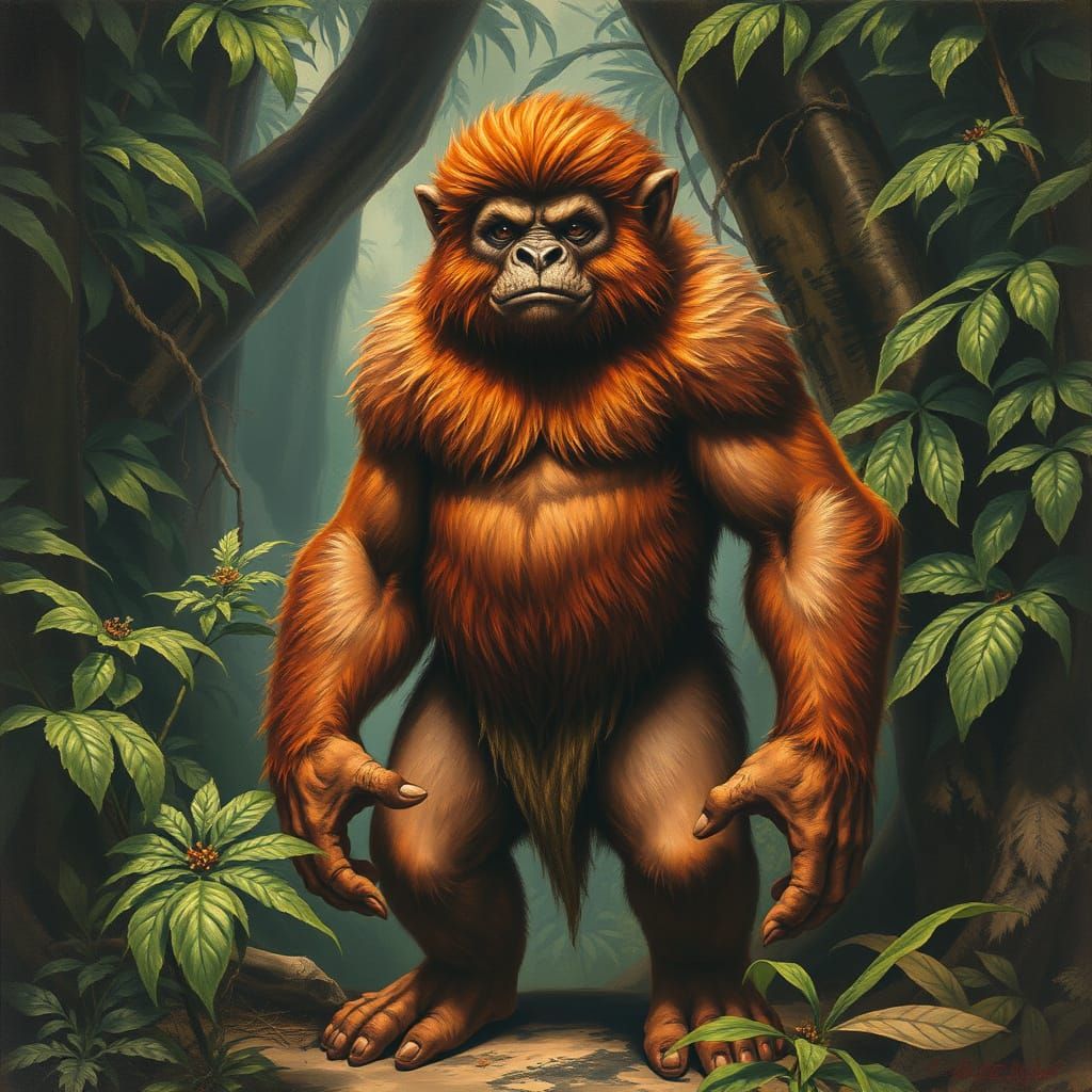 Wild Man in Ceylon Forest: A Primal Aesthetic