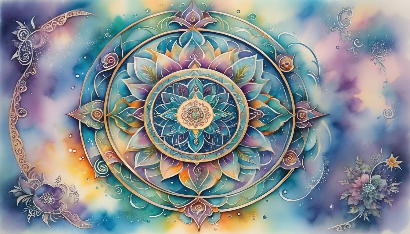 Mystical Mandala: Ethereal Watercolor Tattoo Design