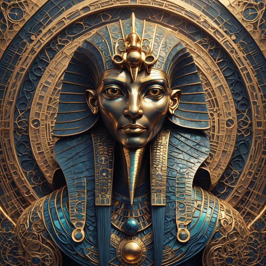 Thoth Portrait in Abstract 3D Fractal Art