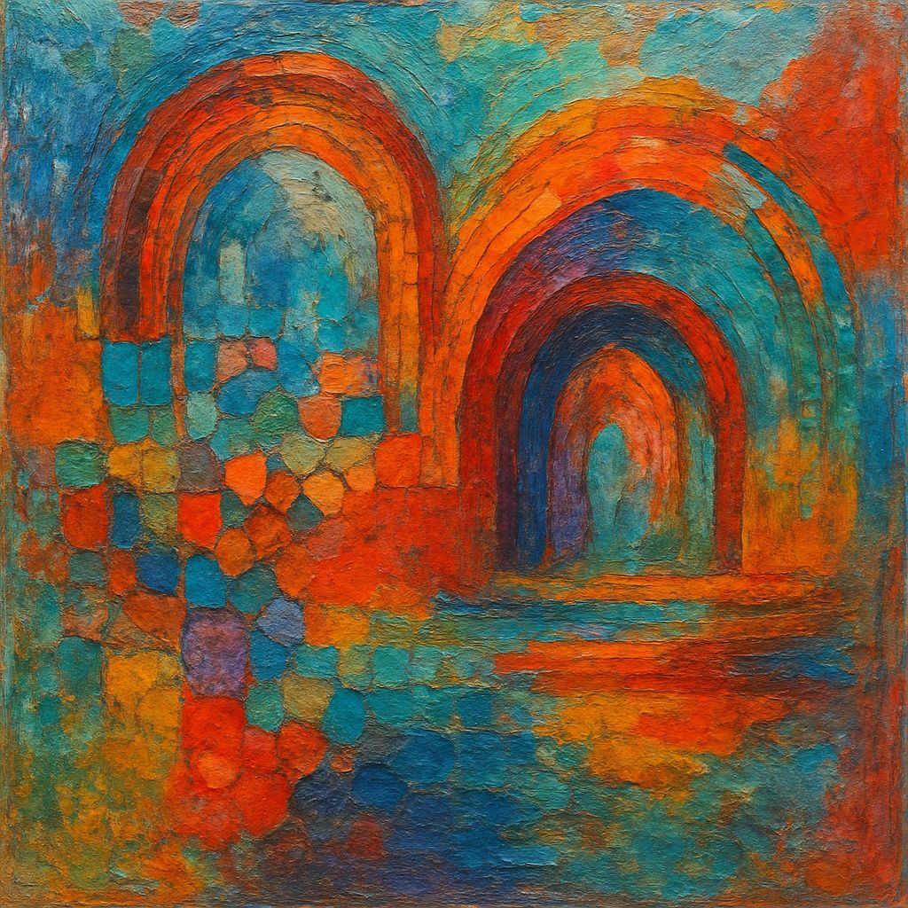 Acrylic Wash Painted on Glass Canvas Namescape Chromophore