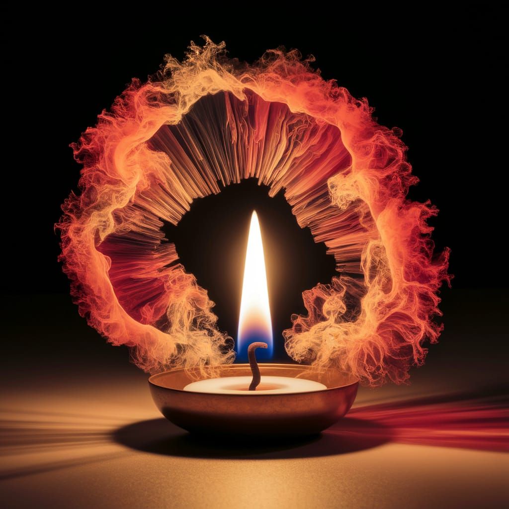 Alcohol Ink Candle Flame with Ethereal Glow