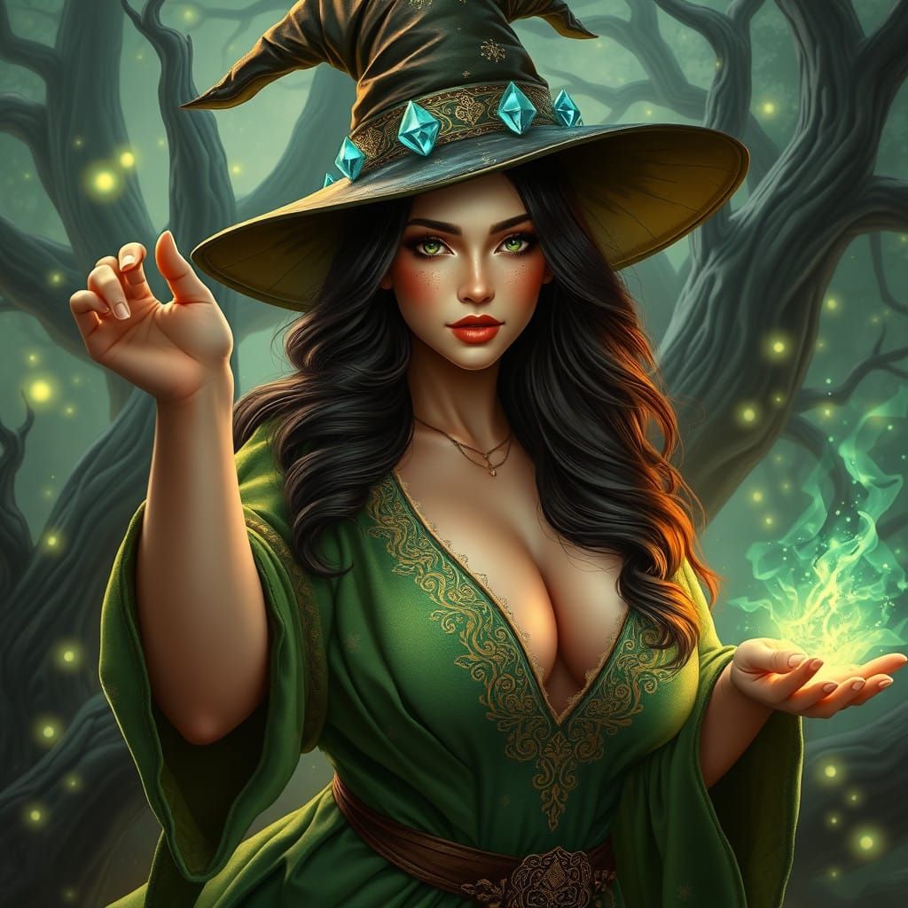 Ethereal Witch Empowered by Ancient Forest Magic