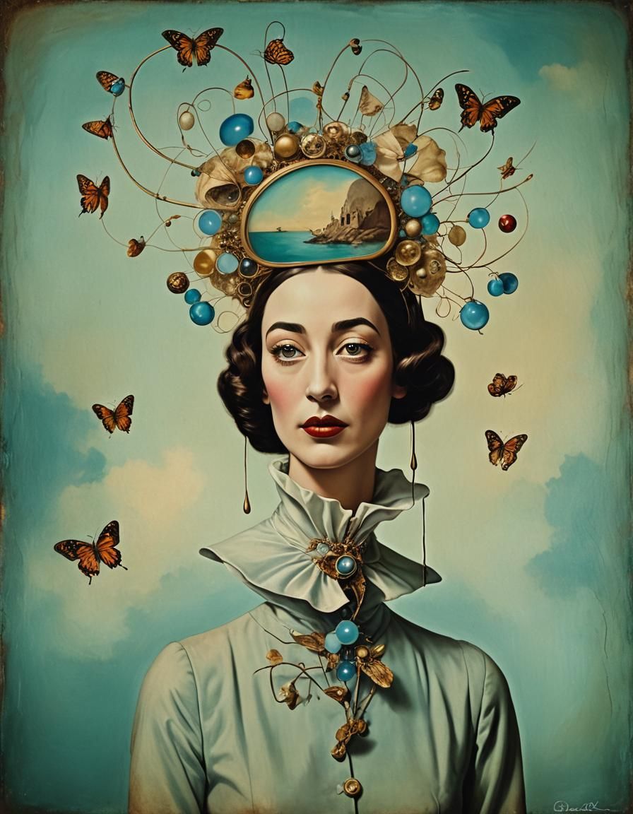 Surreal Vintage Portrait in a Dali-esque Style