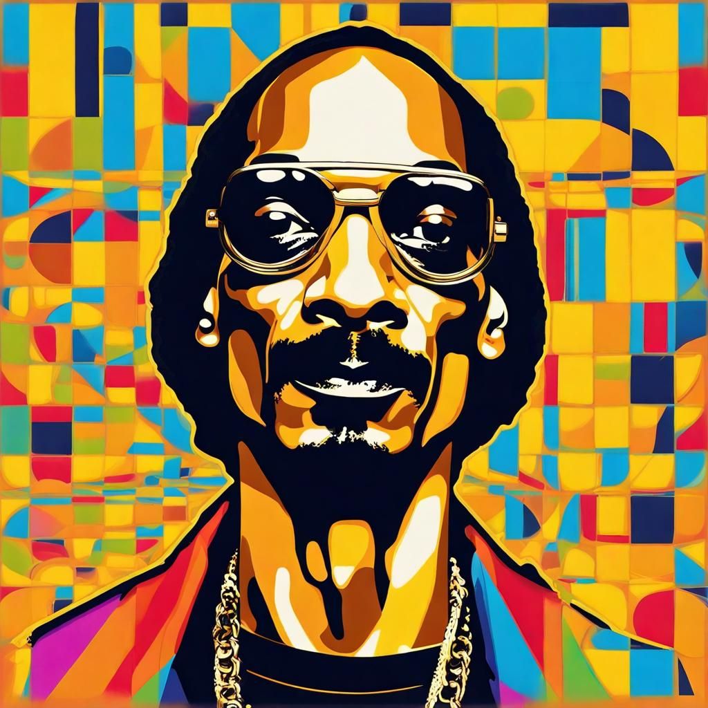 Snoop Dogg Cheese Portrait in Pop Art Style