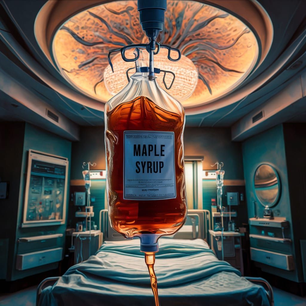 Maple Syrup IV Drip in Fantasy Hospital Room