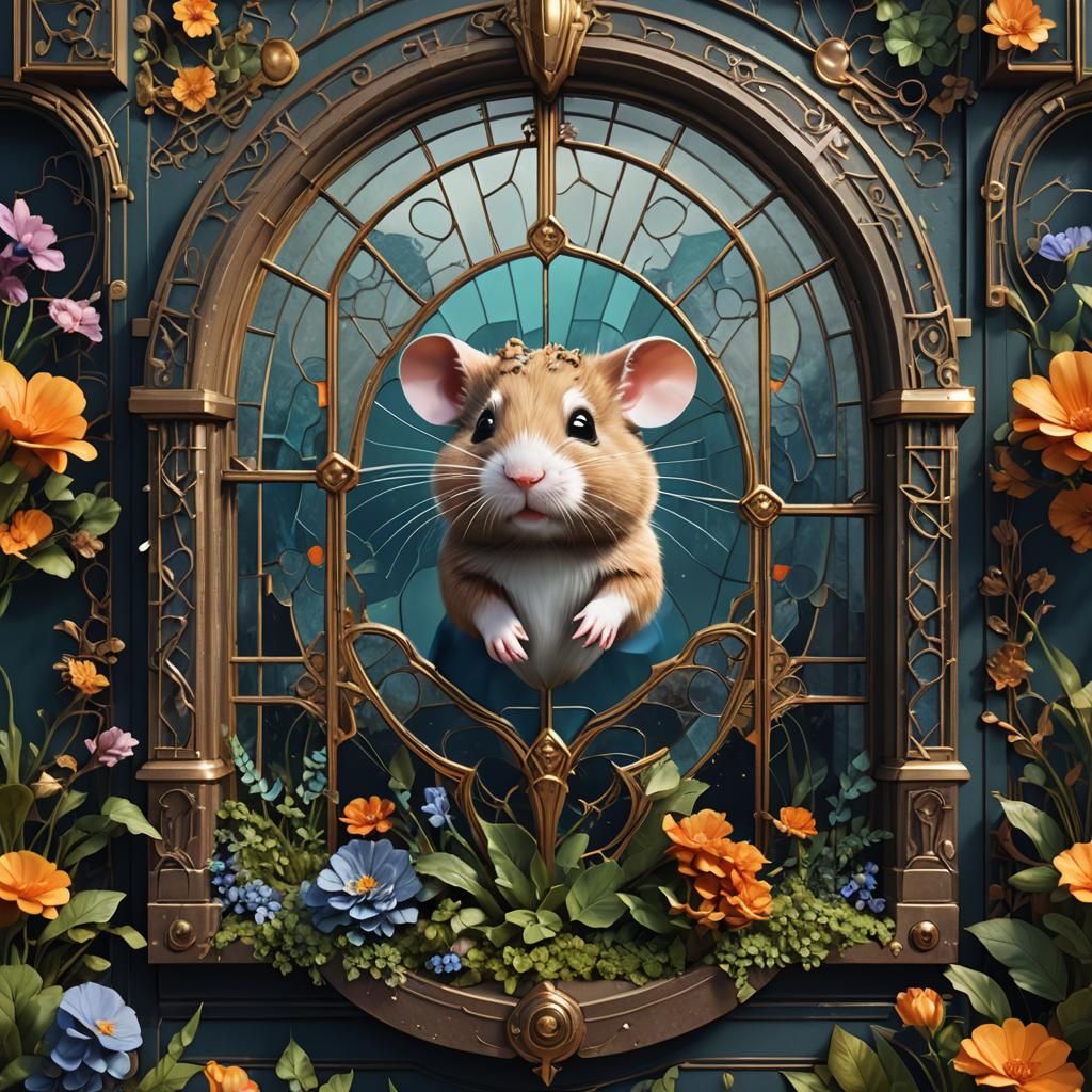 Art Deco Hamster in 1920s Window