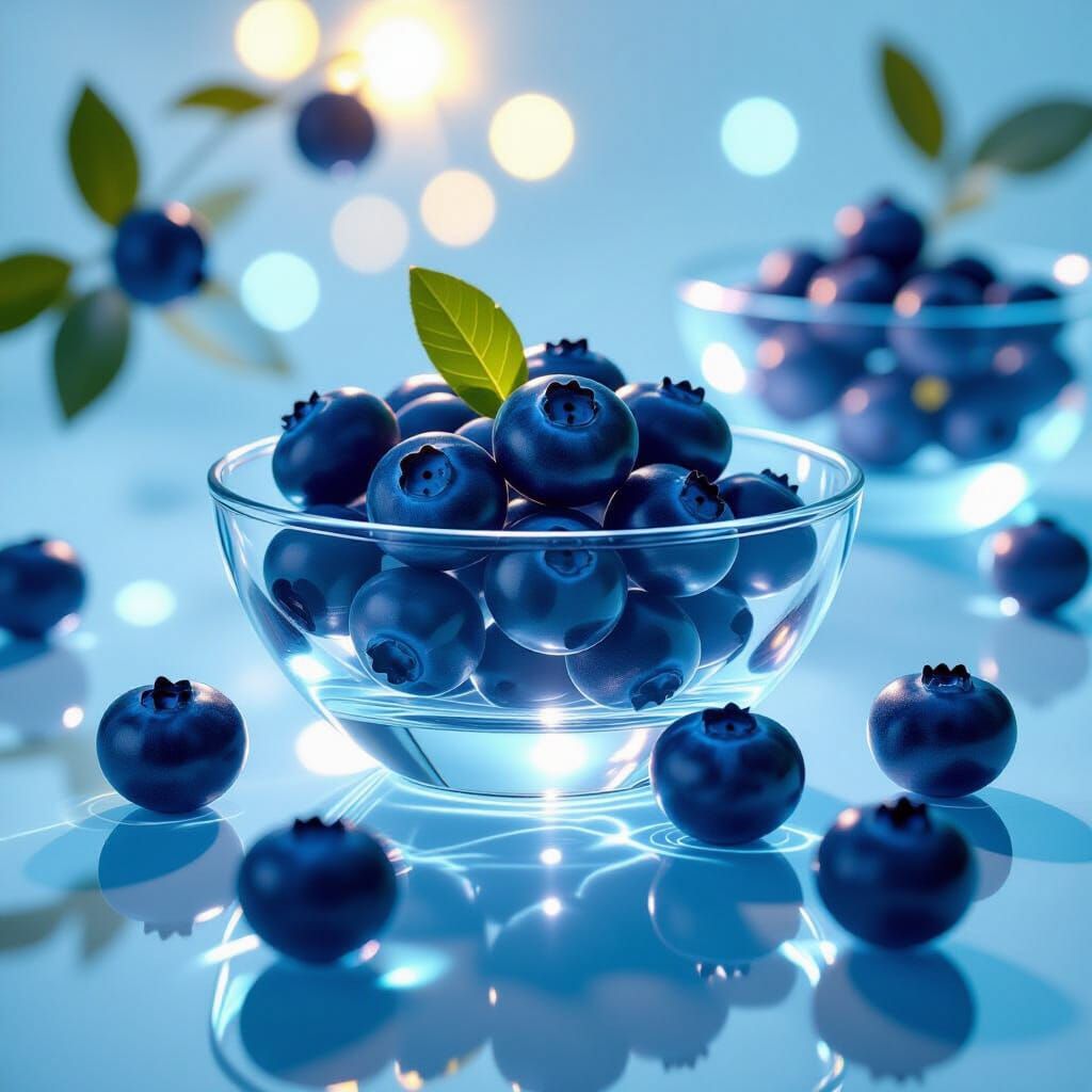 Ethereal Blueberries in Modernist Installation Art Style