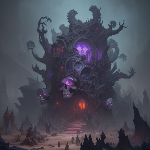 Fantastical Chest Full of Skulls and Brains