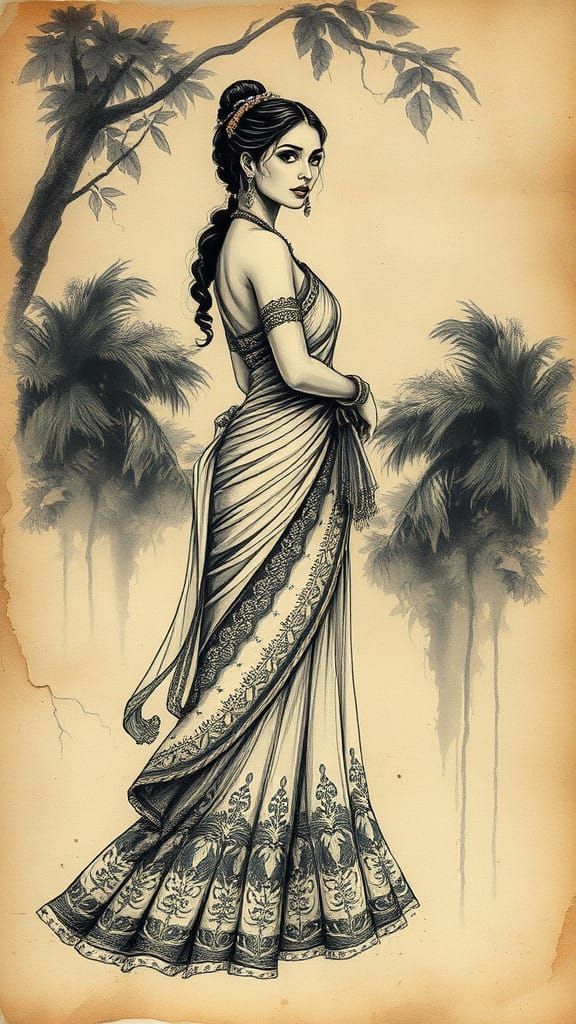 Elegance dances within a mystical junglescape