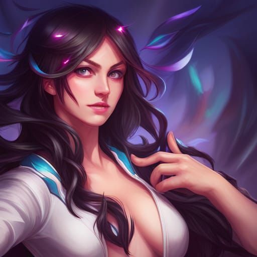 Ahri Portrait in Art Nouveau Style