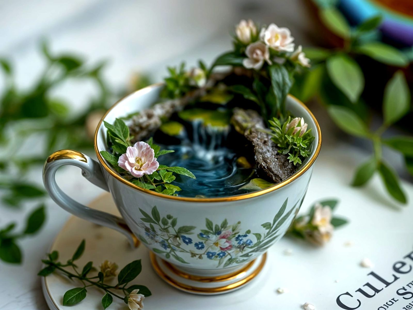 Waterfall in Teacup: A Miniature Landscape