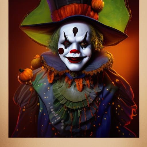 Halloween Clown Portrait on Artstation