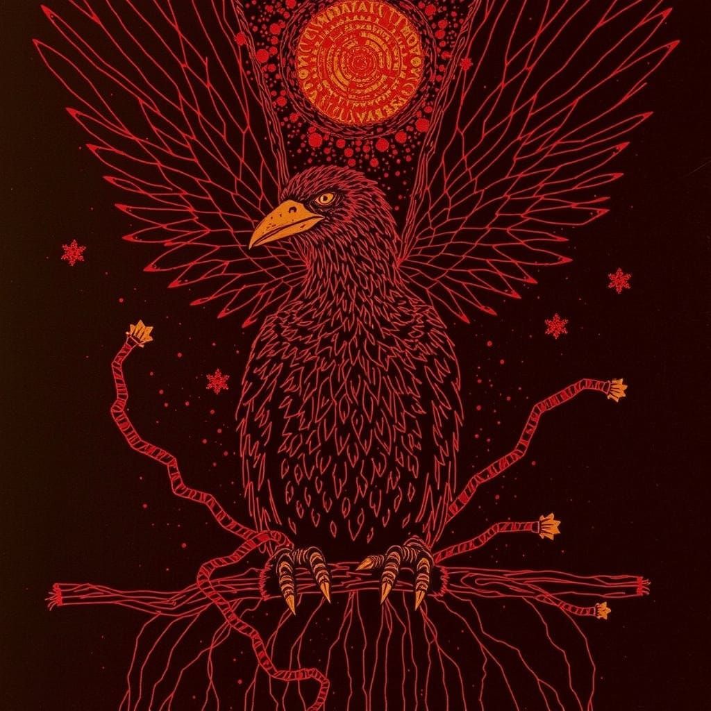 Ethereal Nighttime Rendition of a Bird's Melancholic Lament