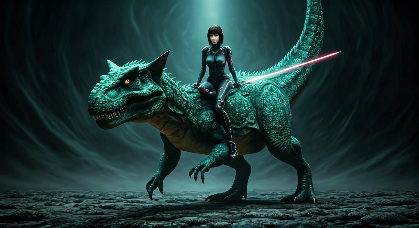 Mysterious Sci-Fi Goddess Empowered by Majestic Hybrid Beast