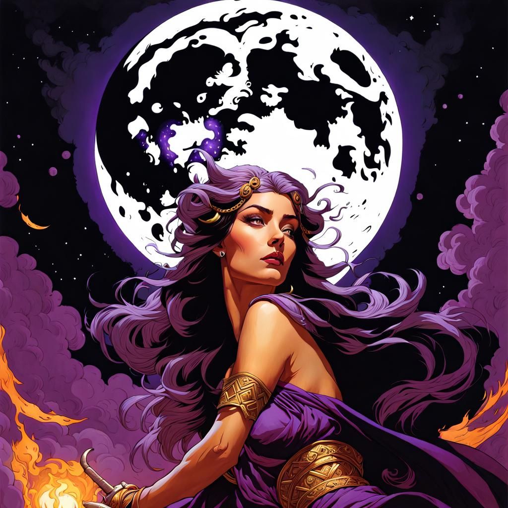 Sorceress Portrait in Cosmic Astral Style