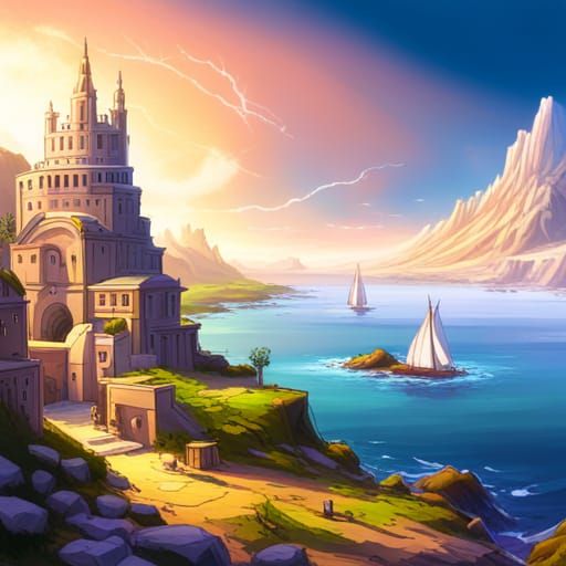 Ancient Greek City by Enchanted Forest: Anime Style