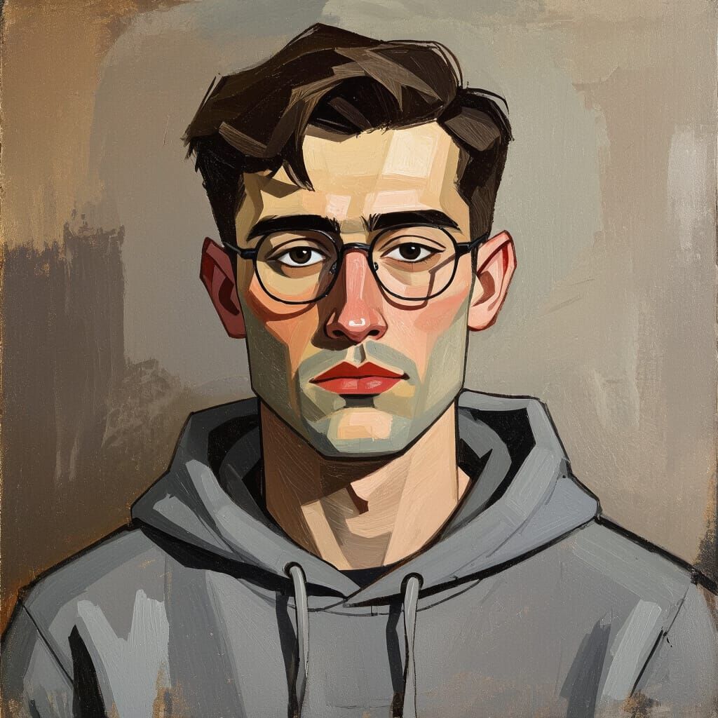 Slavic Man Portrait in Painterly Style