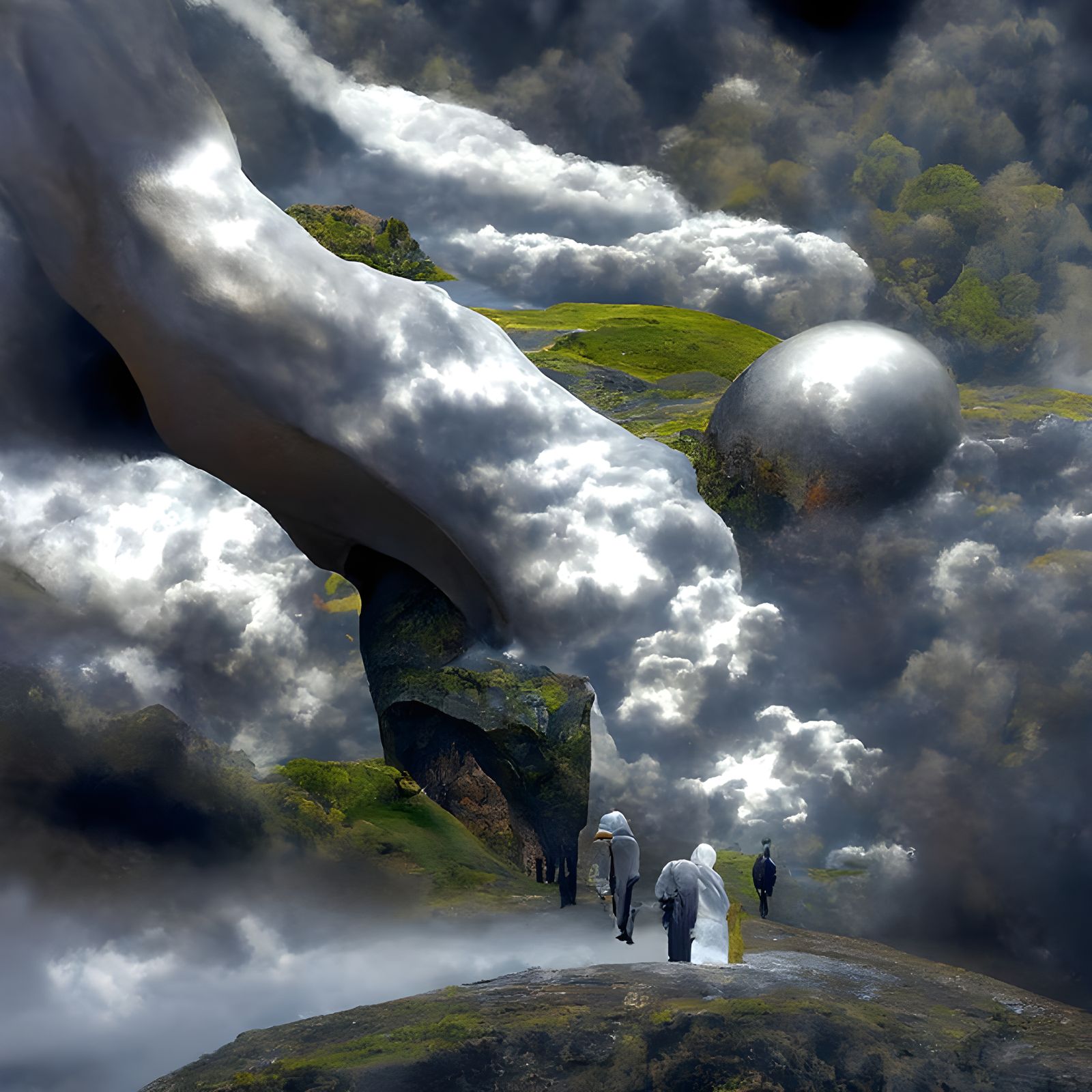 Surreal World Walker on Threshold as Digital Art