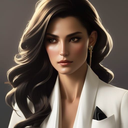 Elegant Brunette Portrait in Dynamic Lighting