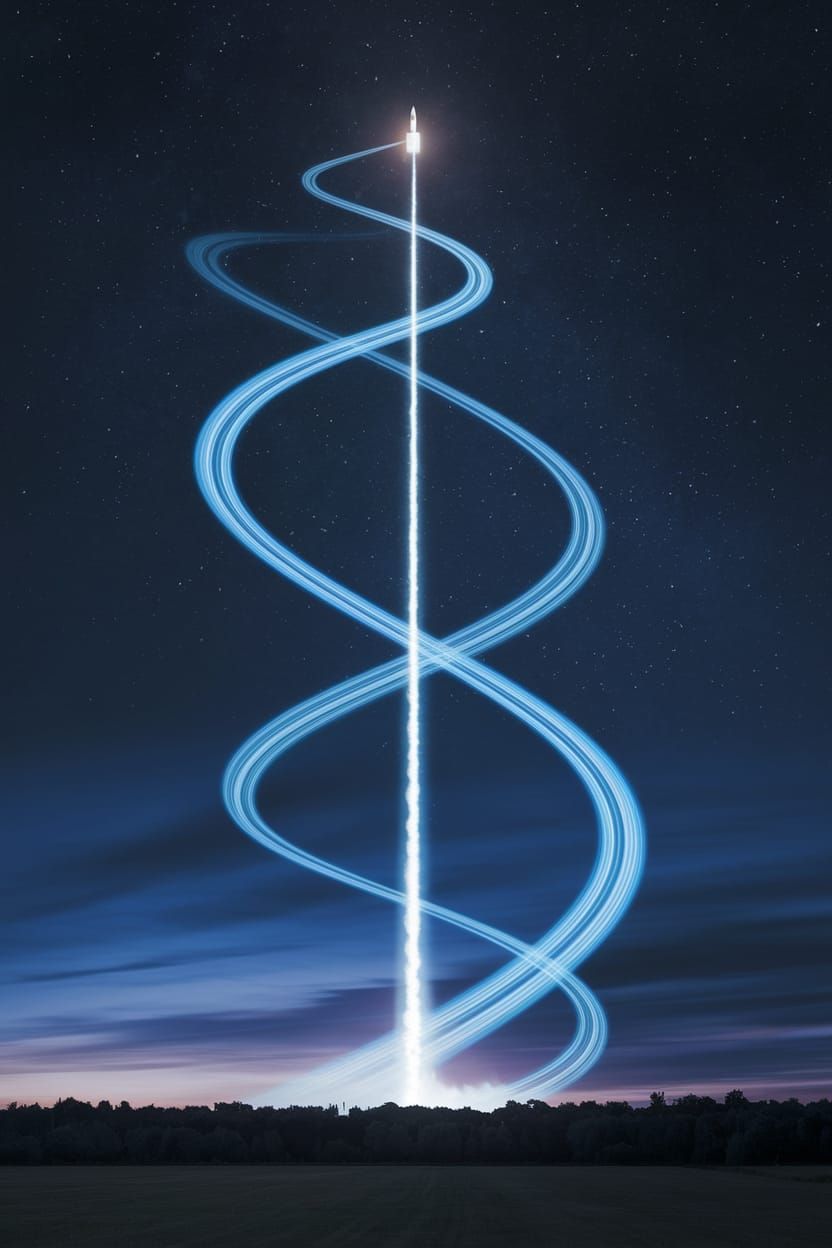 Stunning Blue Spiral in European Twilight Sky by SpaceX Rock...