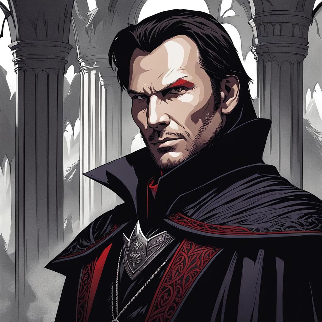 Christian Slater as Vampire Lord Strahd in D&D Art