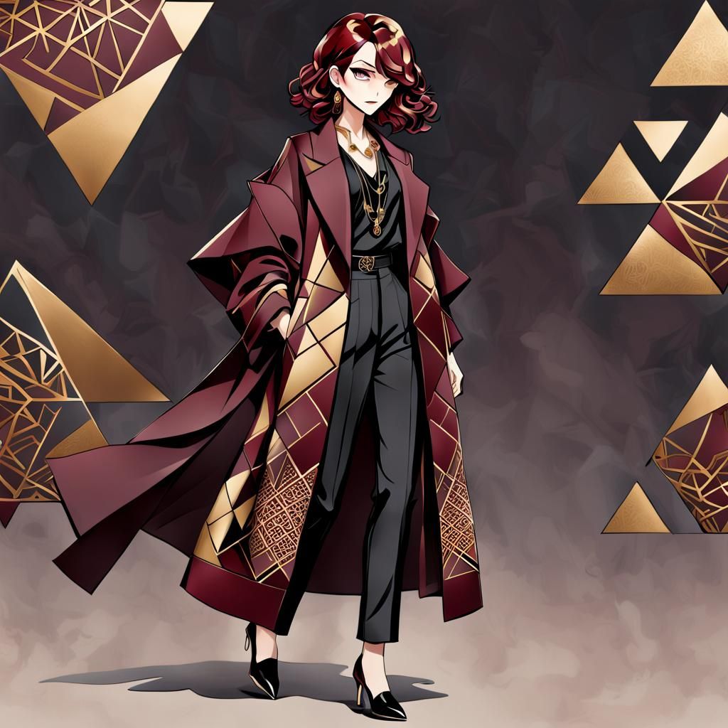 Girl in Burgundy Coat, Anime Key Visual