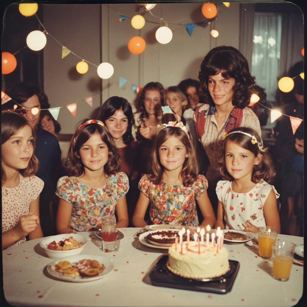 Seventies Girl's Birthday Party in Polaroid Style